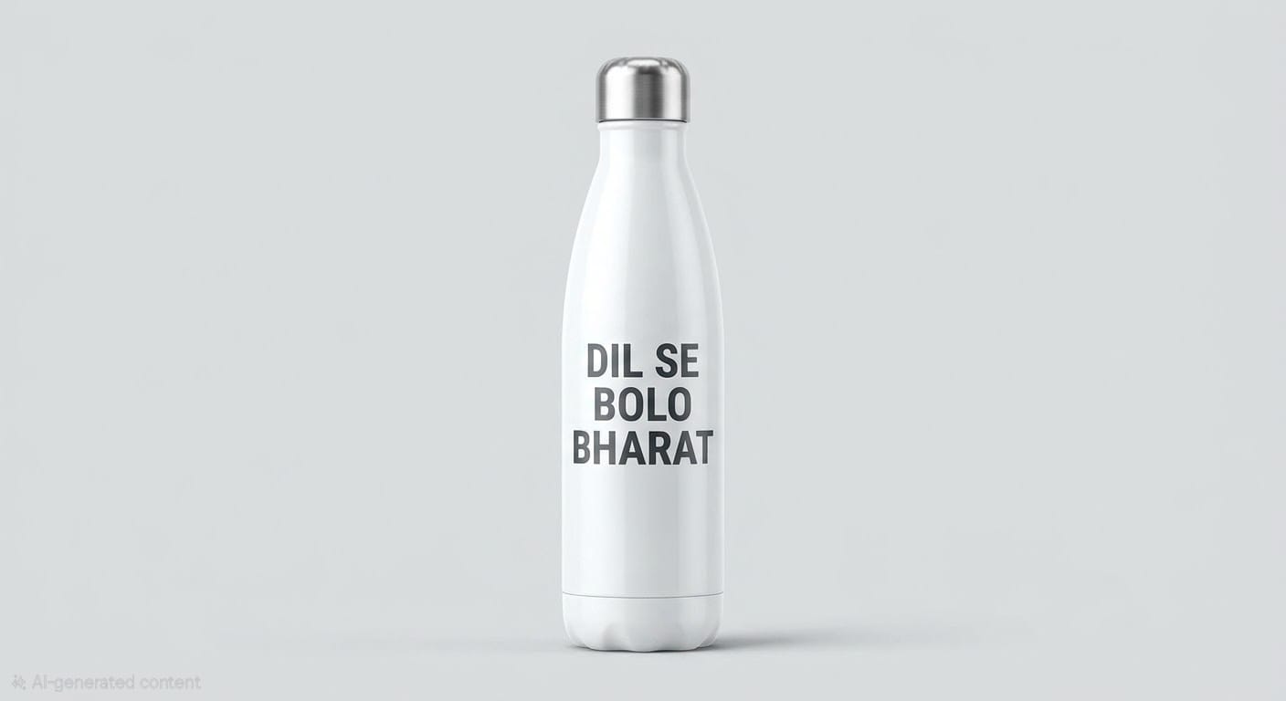 Dil Se Bolo Bharat White Steel Bottle